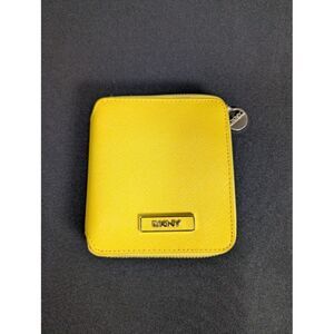 DKNY YELLOW WALLET  WITH HOT PINK INTERIOR